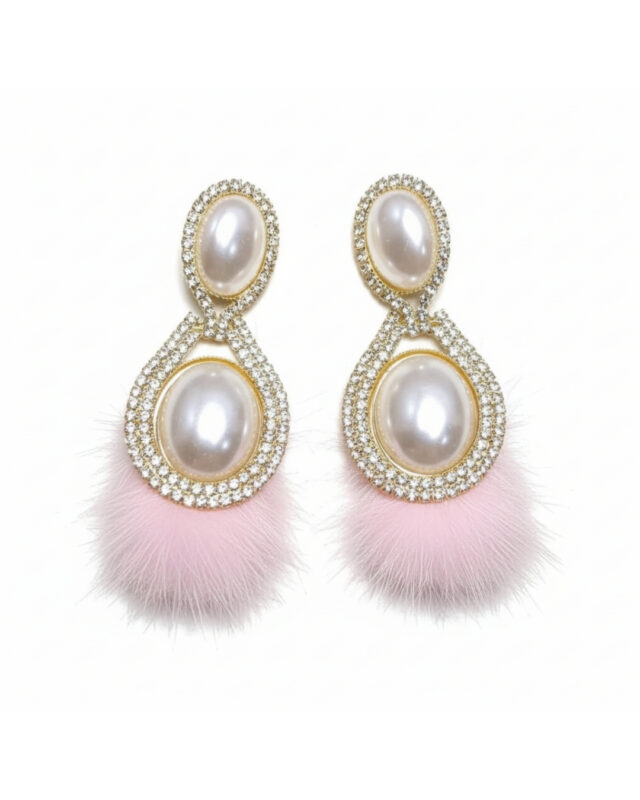 Multi-color thread stone earrings