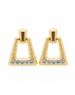 Trendy western gold pearl earrings with elegant pearl and golden design