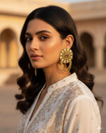 Blooming ethnic floral studs with intricate traditional design