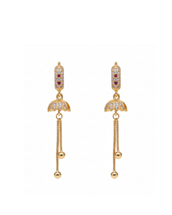 China gold hanging earrings with elegant golden finish and timeless design