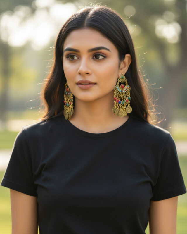 Multi-color hanging boho western earrings with vibrant and trendy design