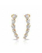 China gold mini earcuffs with delicate stone embellishments in a sleek design