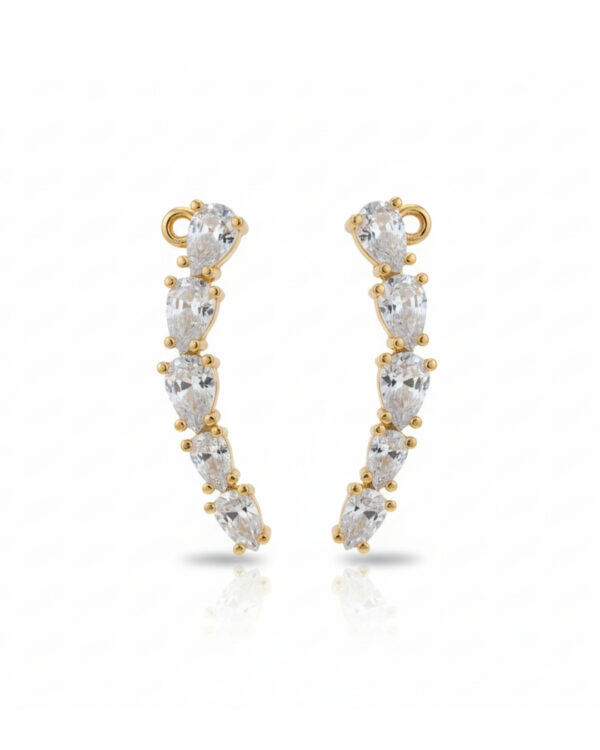 China gold mini earcuffs with delicate stone embellishments in a sleek design