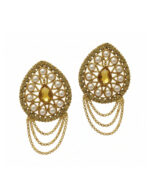 Ethnic gold style earrings with intricate traditional design
