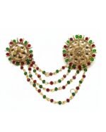 Kundan 2 in 1 ring with pearl chains